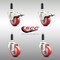 Service Caster 3 Inch 316SS Red Poly Swivel 3/4 Inch Expanding Stem Caster Lock Brake, 2PK SS316TTLEX20S314-PPUB-RED-2-S-2-34 - alternate 5